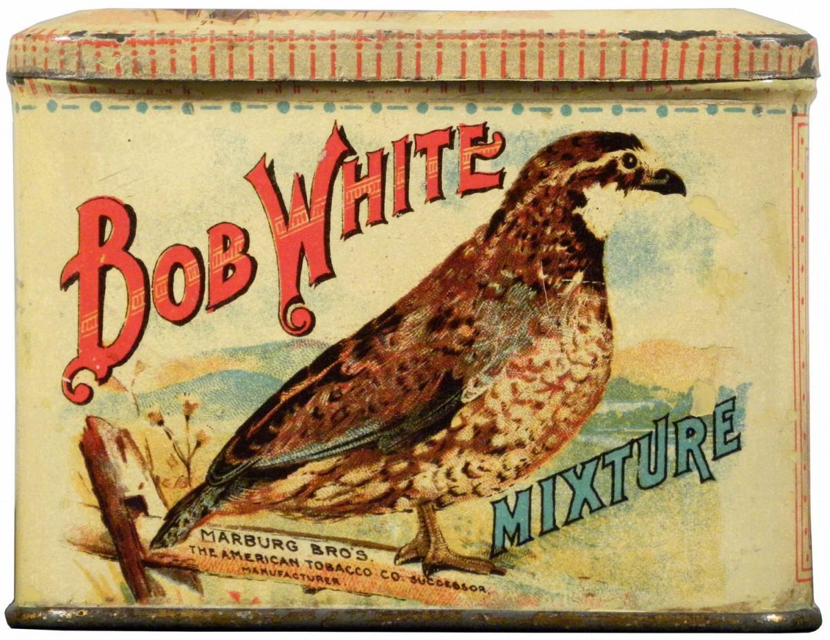QUAIL BOB WHITE outer Cigar Box Label 1920s EMBOSSED GAMEBIRD LOUISVILLE J Stier 